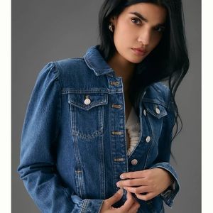 Pilcro Puff-Sleeve Denim Jacket -current sold out Anthropologie style XL
